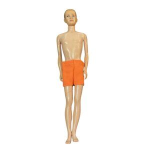 Vintage Ken Doll 1960 Mattel MCMLX Marking Wearing Orange Shorts Made in USA 12"